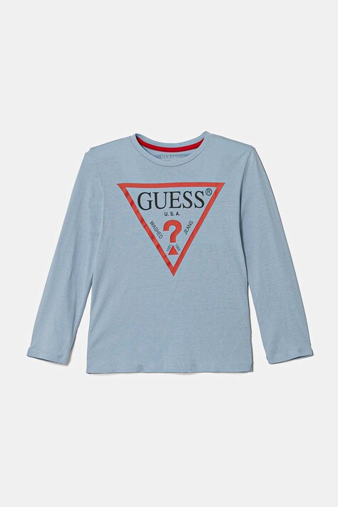 Хлопковый детский лонгслив Guess с принтом N84I24 K8HM0