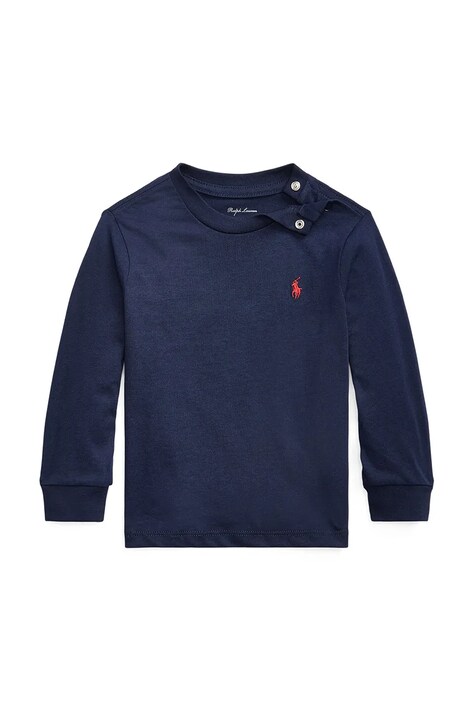 Dětské tričko s dlouhým rukávem Polo Ralph Lauren tmavomodrá barva, hladké, 320843804002