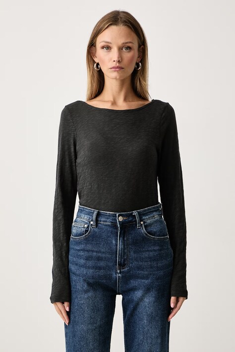 Marc O'Polo Longsleeve damski bawełniany szary 5000009478