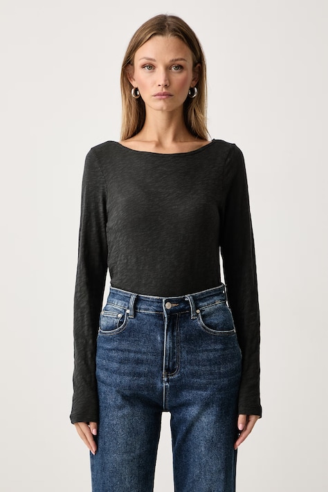 Marc O'Polo Longsleeve damski bawełniany szary 5000009478