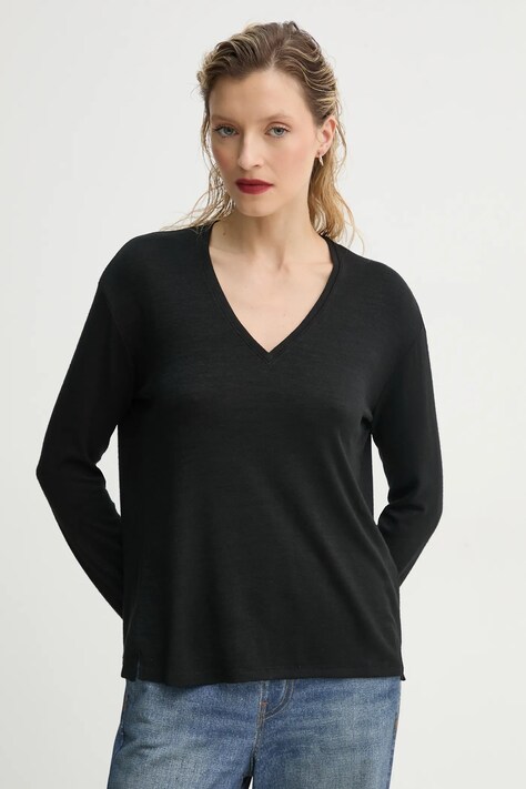 Rag & Bone longsleeve femei, culoarea negru, WCC23FT027PR27
