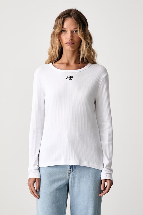 MUNTHE longsleeve damski bawełniany POTE biały 247113524764