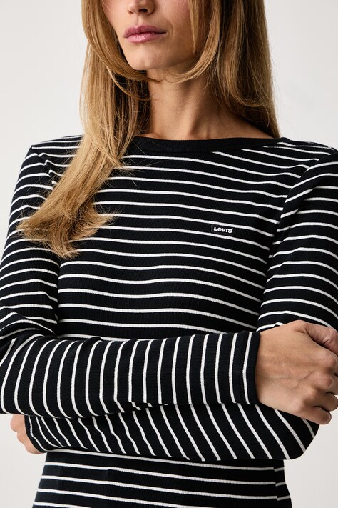 Levi's Longsleeve damski bawełniany z elastanem HAYES LS czarny 001J4