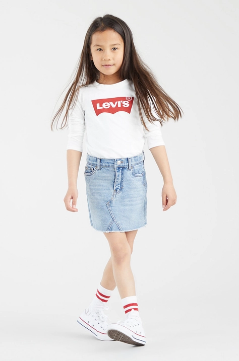 Дитячий лонгслів Levi's колір білий