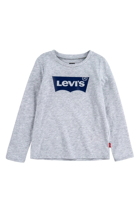 Дитячий лонгслів Levi's колір сірий