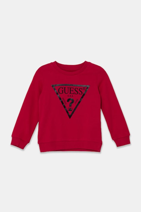 Dječja pamučna dukserica Guess boja: bordo, s tiskom, K74Q12 KAUG0