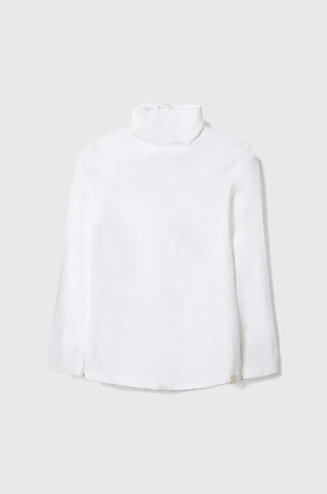 United Colors of Benetton longsleeve copii culoarea alb, neted