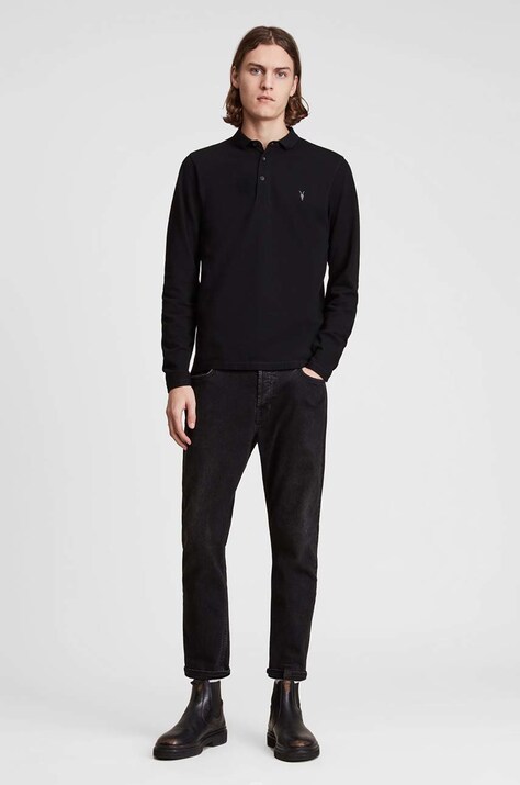 AllSaints - Лонгслів Reform Polo — AA00-BUM00Z, чорний — фото 3
