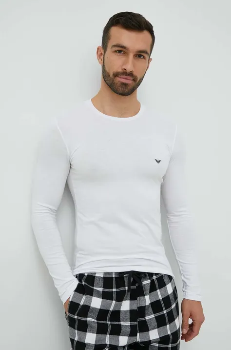 Emporio Armani Underwear longsleeve lounge kolor biały gładki