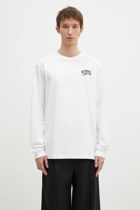 Bavlněné tričko s dlouhým rukávem Billionaire Boys Club Small Arch Logo L/S Tee bílá barva, s potiskem, BC007-WHITE