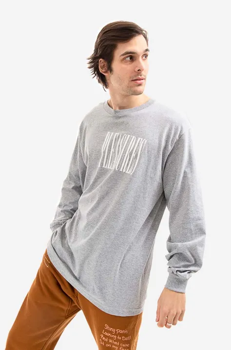 Лонгслив PLEASURES Stretch Long мужской цвет серый с принтом Stretch Long Sleeve T-shirt P21W043-GREY P21W043-GREY