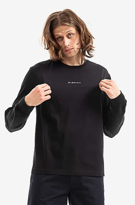 Bavlnené tričko s dlhým rukávom Han Kjøbenhavn Casual Tee Long Sleeve M-132072-001 čierna farba, jednofarebné