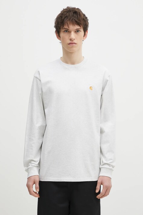 Carhartt WIP top a maniche lunghe in cotone colore grigio
