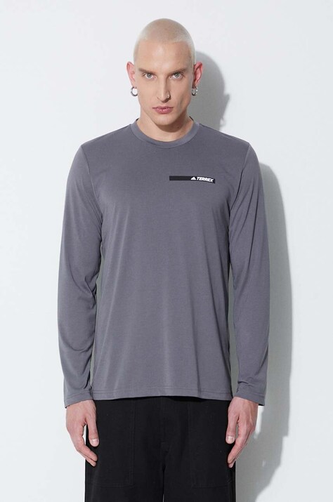 adidas longsleeve Felsblock kolor szary z nadrukiem BS1106-SZARY
