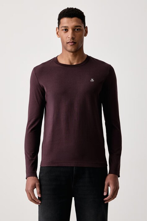 Marc O'Polo Longsleeve męski bawełniany bordowy 5000009410
