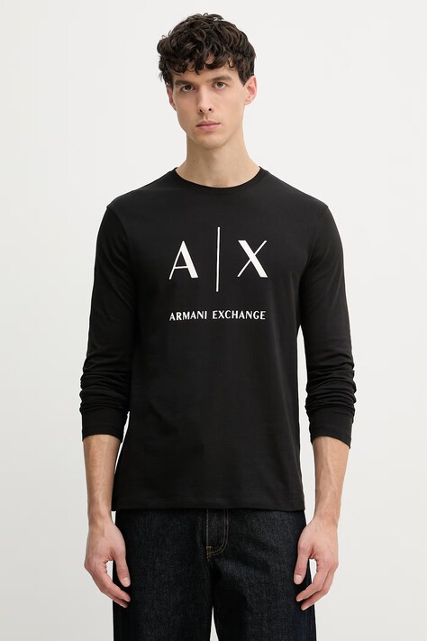 Armani Exchange longsleeve męski bawełniany czarny XM002684 AF10356