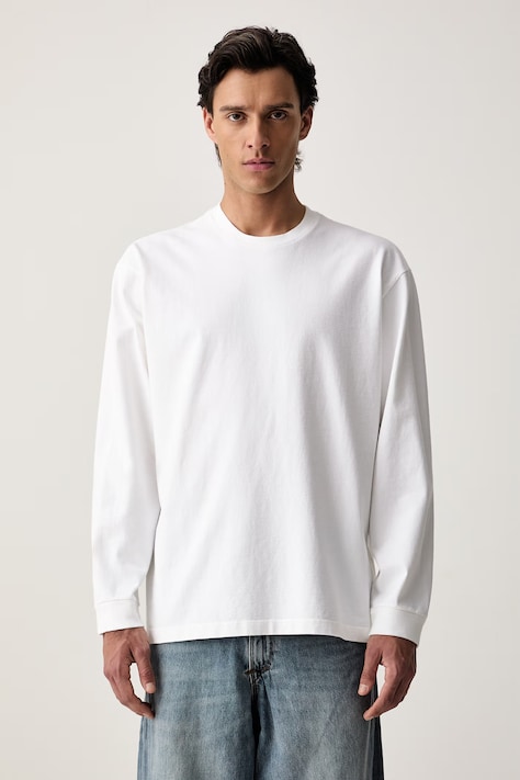 Levi's majica dugih rukava za muškarce od pamuka s elastanom LS WORKWEAR bijela 0089C