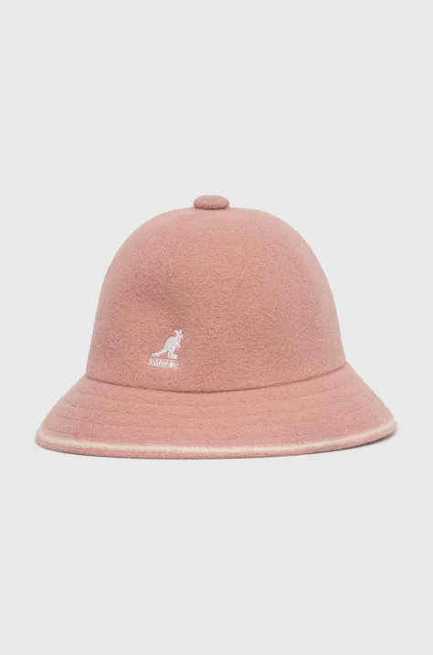 Volnen klobuk Kangol roza barva