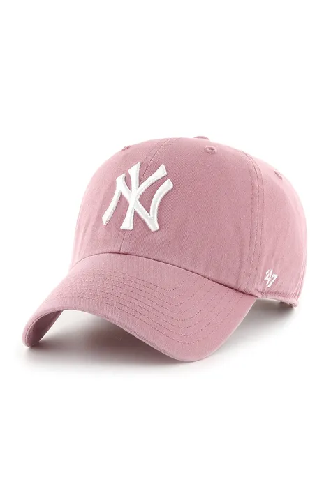 Čiapka 47 brand MLB New York Yankees ružová farba, s nášivkou, B-NLRGW17GWS-QC