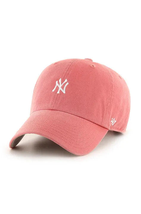 Кепка 47 brand New York Yankees колір рожевий з аплікацією