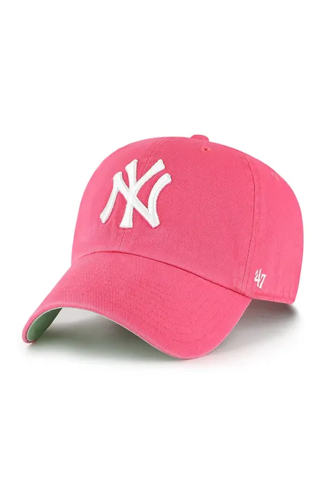 Шапка 47 brand Los Angeles MLB New York Yankees в розово с апликация