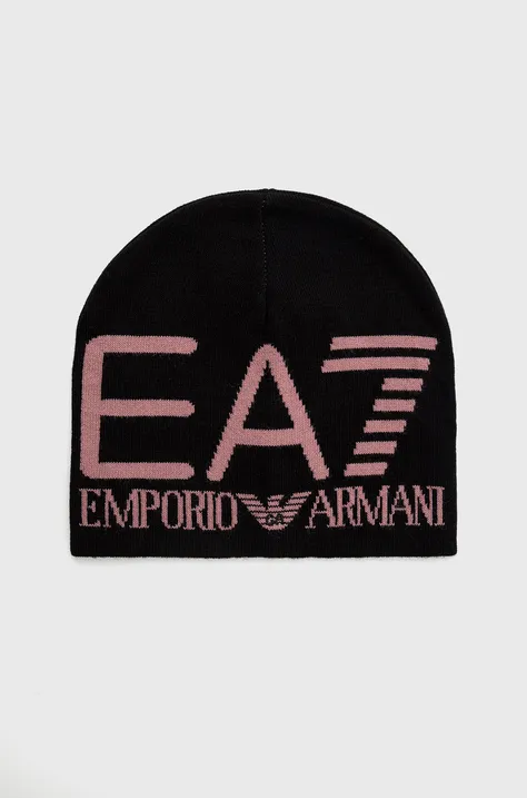 Kapa EA7 Emporio Armani boja: crna, od tanke pletenine