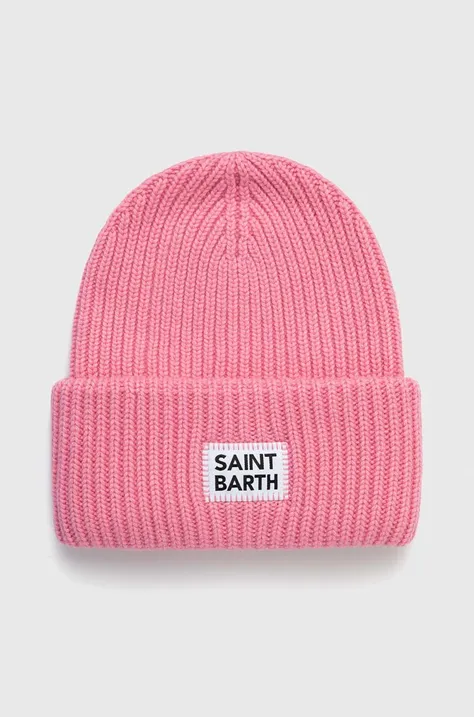 MC2 Saint Barth czapka z domieszką wełny kolor różowy z grubej dzianiny z domieszką wełny