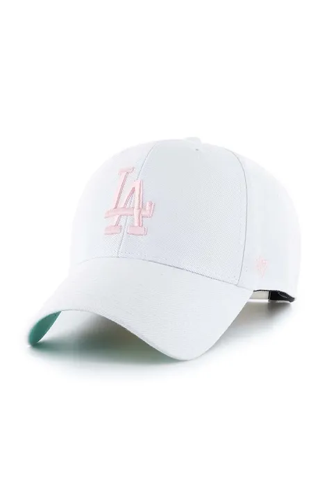 47brand czapka z domieszką wełny MLB Los Angeles Dodgers kolor biały z aplikacją