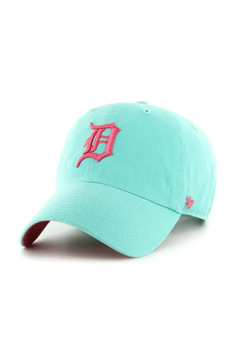 47brand șapcă de baseball din bumbac MLB Detroit Tigers culoarea turcoaz, cu imprimeu