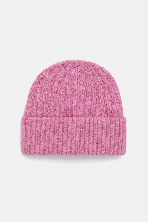 Čepice z vlněné směsi American Vintage Bonnet béžová barva, z tenké pleteniny, EAST22A
