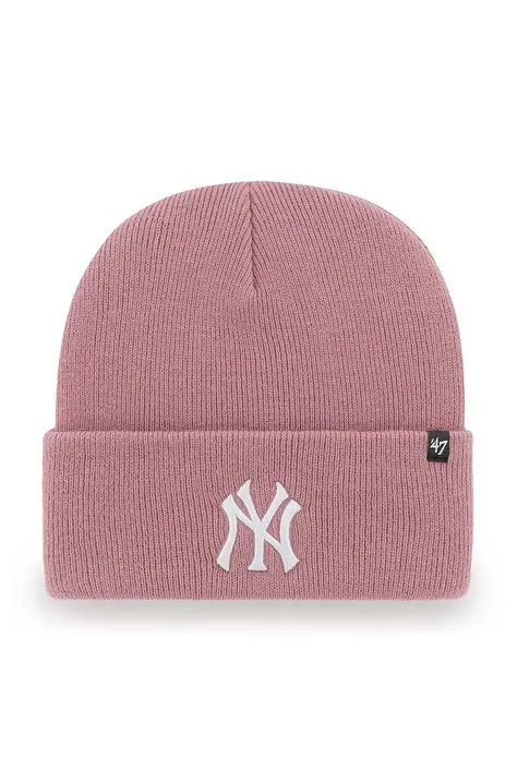 Шапка 47brand MLB New York Yankees цвет розовый