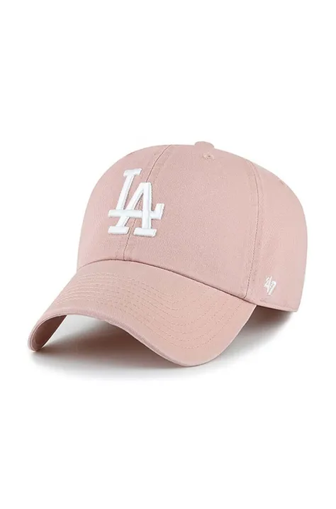 Кепка 47 brand MLB Los Angeles Dodgers цвет розовый с аппликацией B-NLRGW12GWS-DV