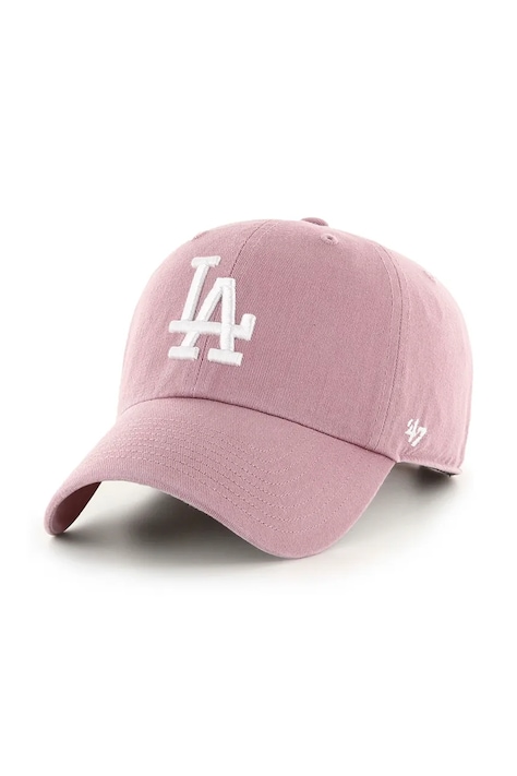 47 brand Czapka z daszkiem bawełniana MLB Los Angeles Dodgers różowa B-NLRGW12GWS-QC