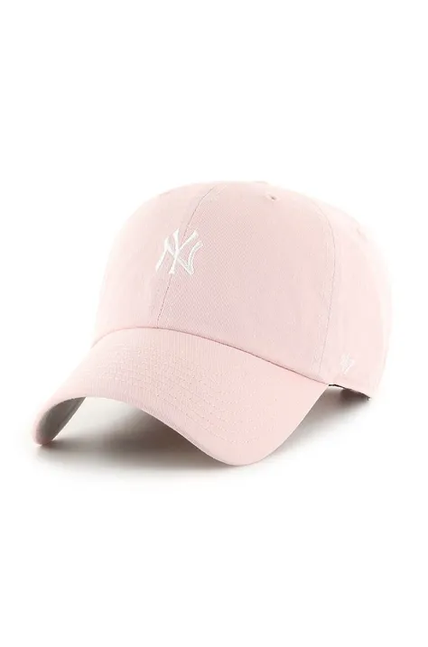 Кепка 47 brand MLB New York Yankees колір рожевий з аплікацією B-BSRNR17GWS-PK