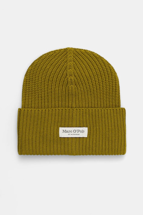 Памучна шапка Marc O'Polo в червено с фина плетка от памук M09605901141