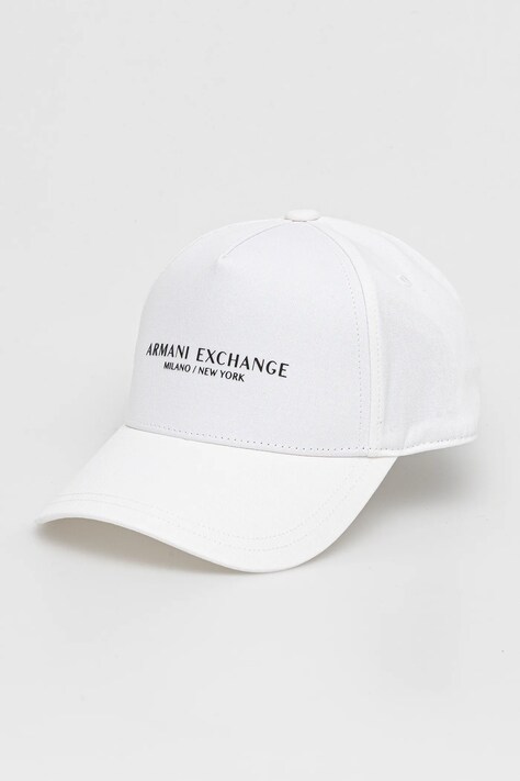 Хлопковая кепка Armani Exchange цвет чёрный с принтом 944207 3R130