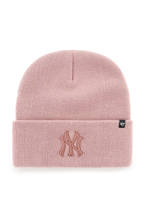 Шапка 47 brand MLB New York Yankees колір рожевий  B-HYMKR17ACE-L0