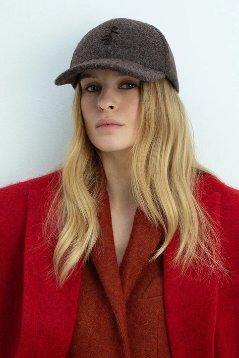 Ruslan Baginskiy czapka z daszkiem kolor brązowy gładka BSB09-A-PWRB