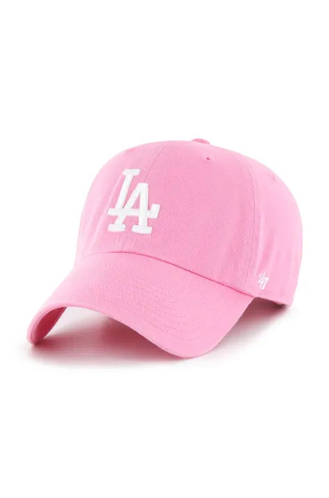 Кепка 47 brand MLB Los Angeles Dodgers цвет розовый однотонная B-RGW12GWS-RSA