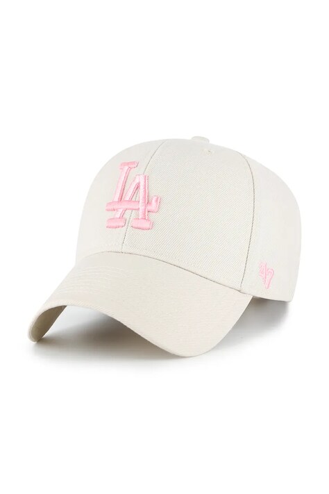 47 brand șapcă MLB Los Angeles Dodgers culoarea bej, uni, B-MVPSP12WBP-BNH