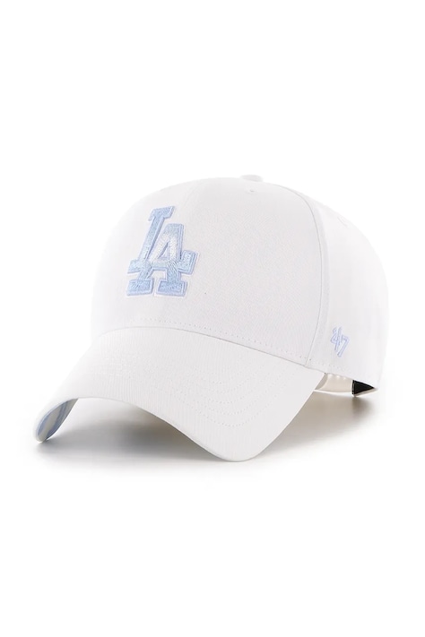 47 brand czapka z daszkiem bawełniana MLB LA Dodgers kolor biały z aplikacją B-ITCMP12CTP-WH