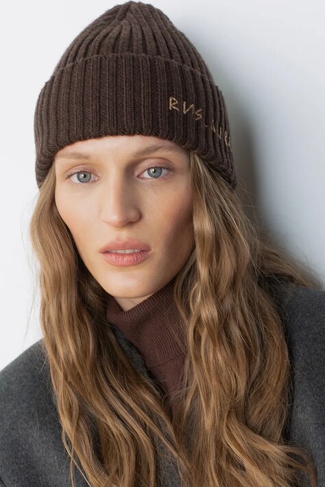 Μάλλινο σκουφί Ruslan Baginskiy χρώμα: καφέ, BN09/036-MW-FL-CD24