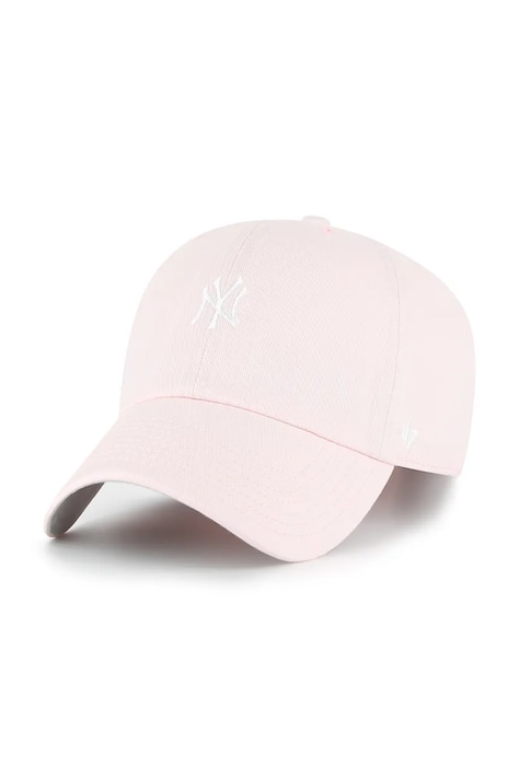 47 brand czapka z daszkiem bawełniana MLB New York Yankees kolor różowy B-BSRNR17GWS-S8