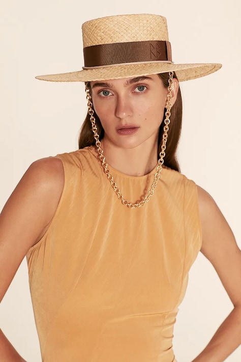 Ruslan Baginskiy cappello Boater Hat colore beige CNT036/09-STR-CHA