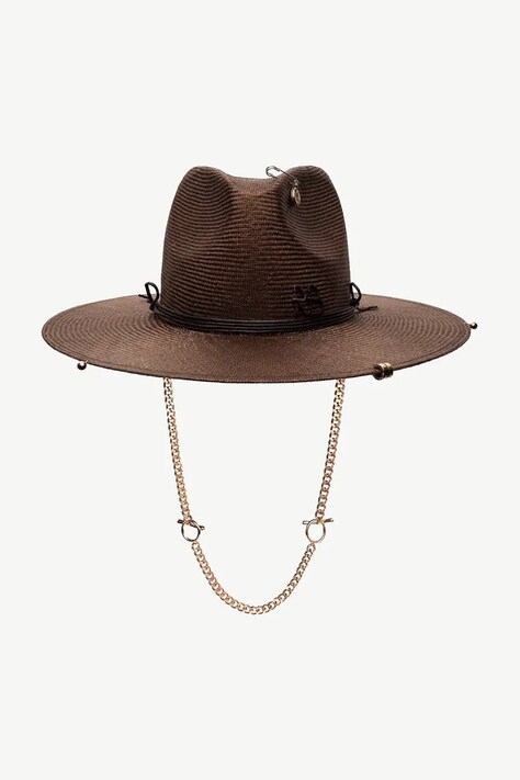 Klobúk Ruslan Baginskiy Fedora Hat hnedá farba, FDR09-SZL-PRS-CHA-SRB