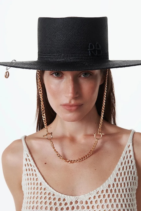 Klobúk Ruslan Baginskiy Gambler Hat čierna farba, GMB033-STR-9P-PRS-CHA-SRB