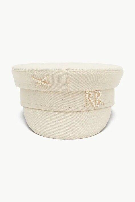 RUSLAN BAGINSKIY czapka damska bawełniana Baker Boy Cap beżowa KPC035-C-PRL