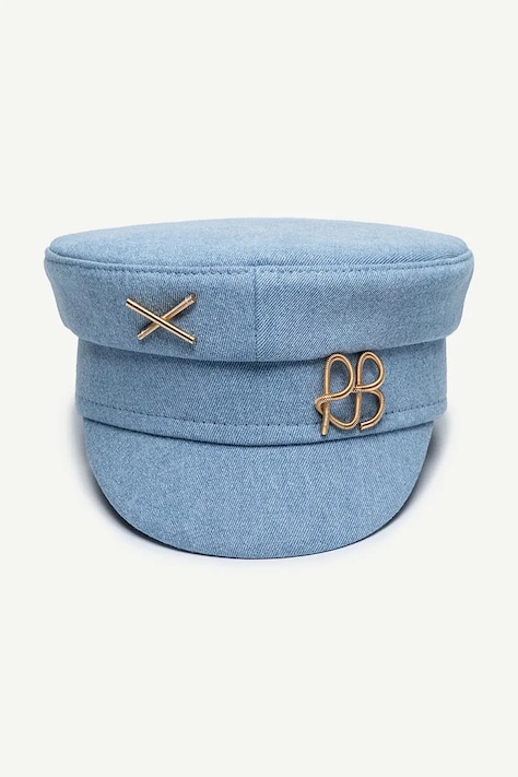 RUSLAN BAGINSKIY kaszkiet damski jeansowy Denim Baker Boy Cap niebieski KPC075-C-JNS-TMRB