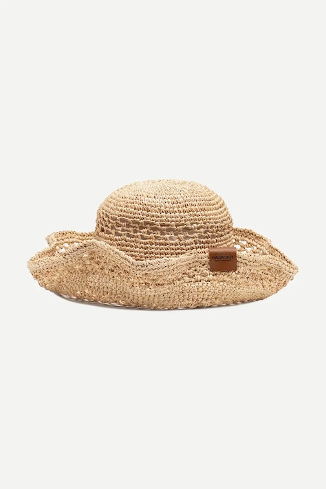 RUSLAN BAGINSKIY kapelusz słomkowy damski Bucket Hat beżowy BCT036-STR-KN-DRK-FLTL