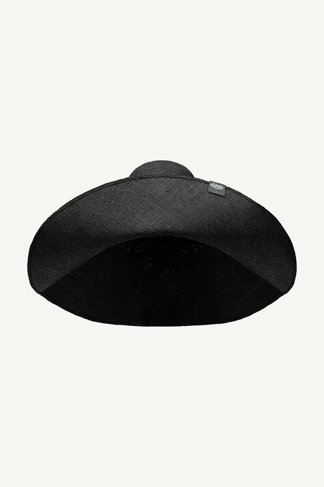 RUSLAN BAGINSKIY kapelusz z szerokim rondem damski pleciony Foldable Hat czarny HT033-STR-FLTL-MAX